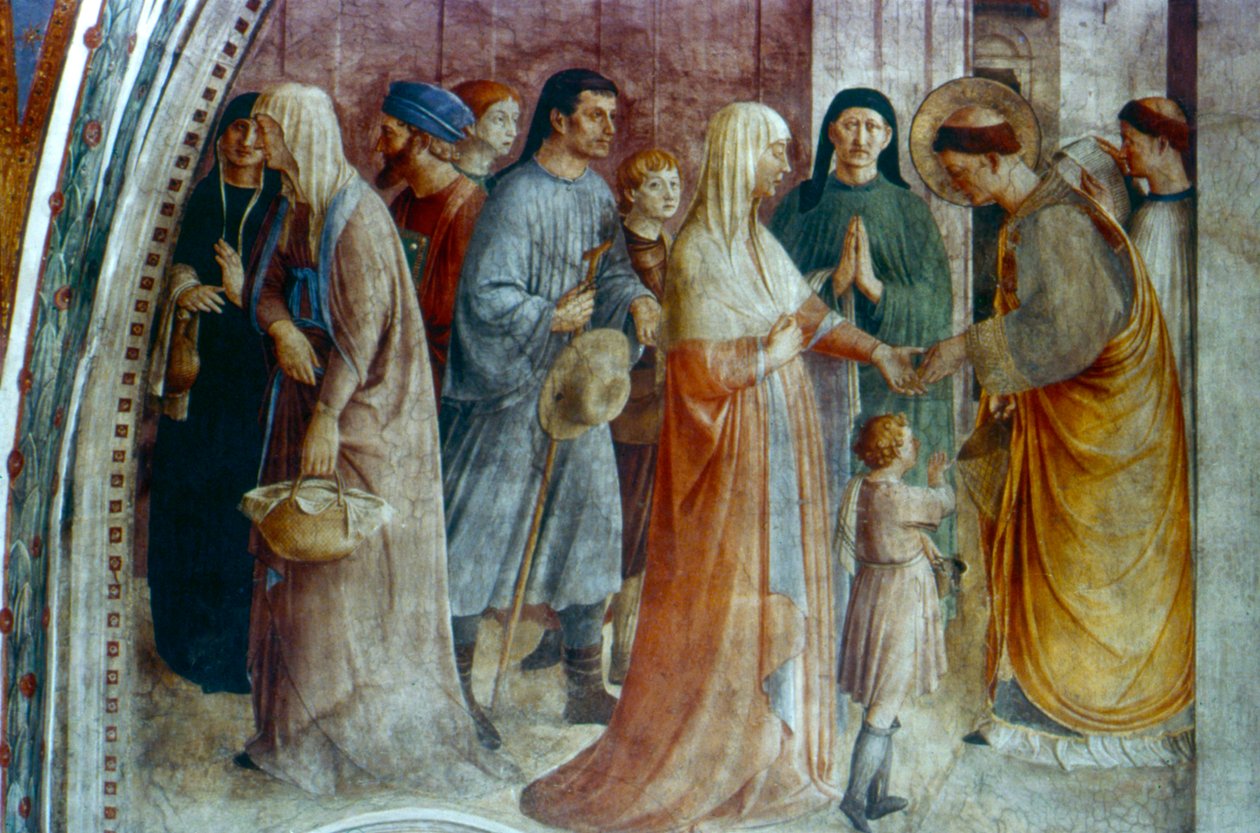 St Stephen Distributing Alms, midten af det 15. århundrede af Fra Angelico