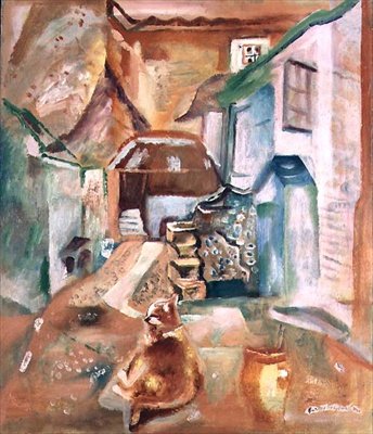 Purbeck gårdhave, morgen af Frances Hodgkins