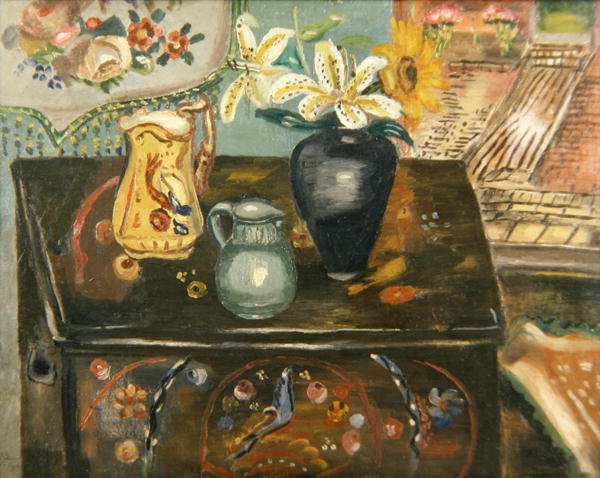Den malede kiste (olie på panel) af Frances Hodgkins