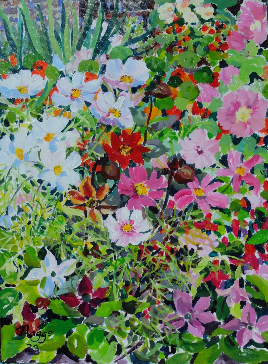 Summer Profusion, 2022 (akryl på lærred) af Frances Naggs