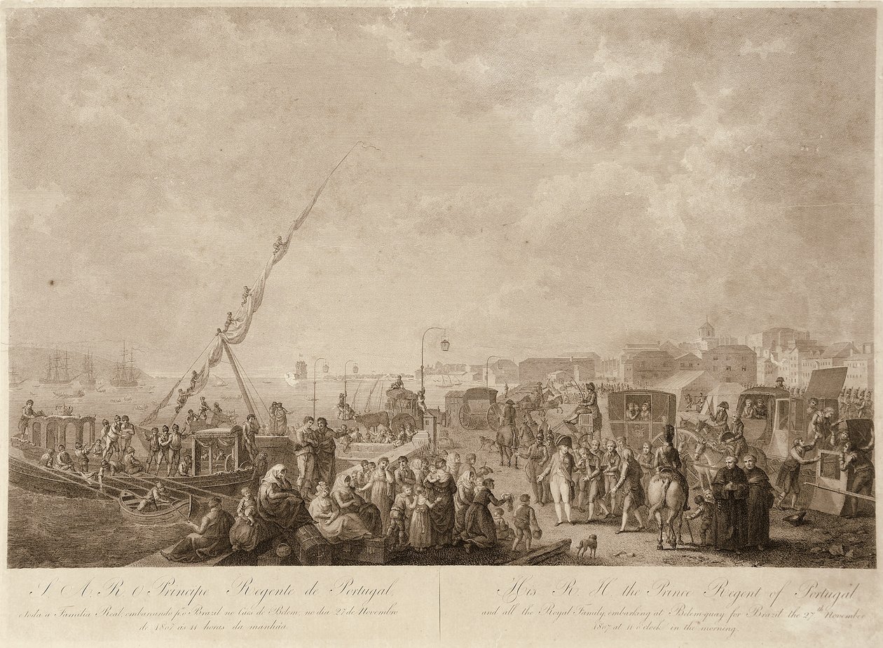 John VI begiver sig ud i Brasilien af Francesco Bartolozzi