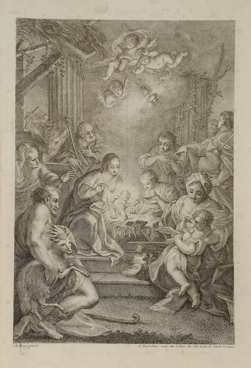 Fødsel, for den romerske missal af Francesco Bartolozzi
