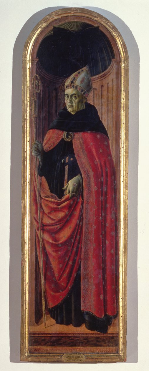 St. Augustine (tempera på panel) af Francesco Botticini