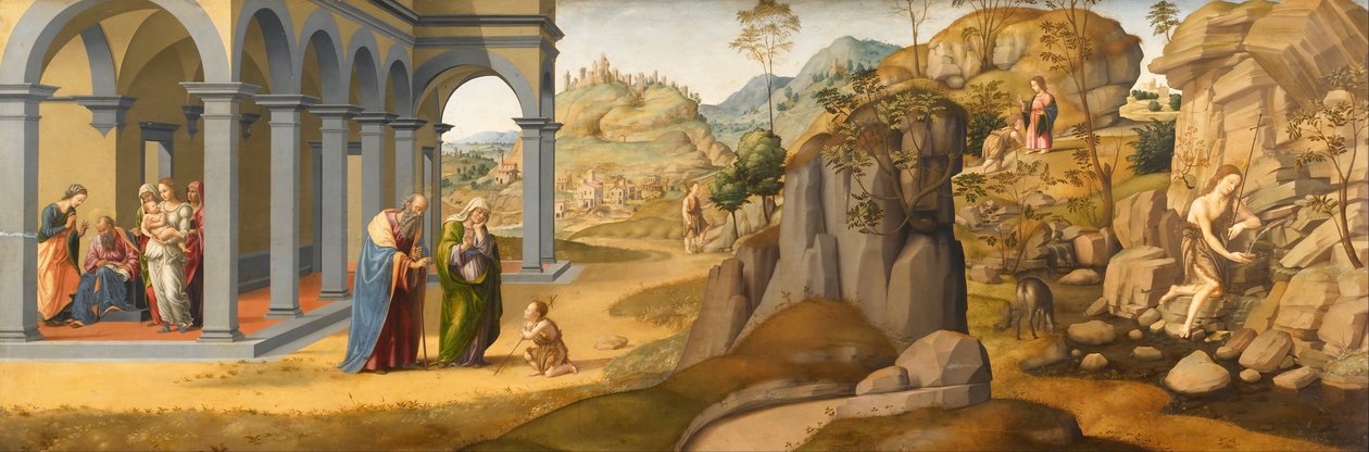 Scener fra Johannes Døberens liv af Francesco Granacci