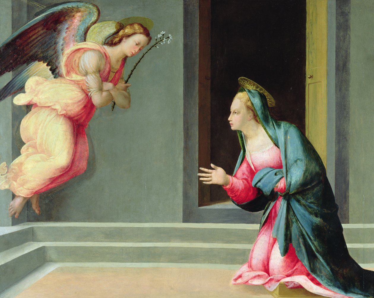 Bebudelsen (tempera på panel) af Francesco Granacci