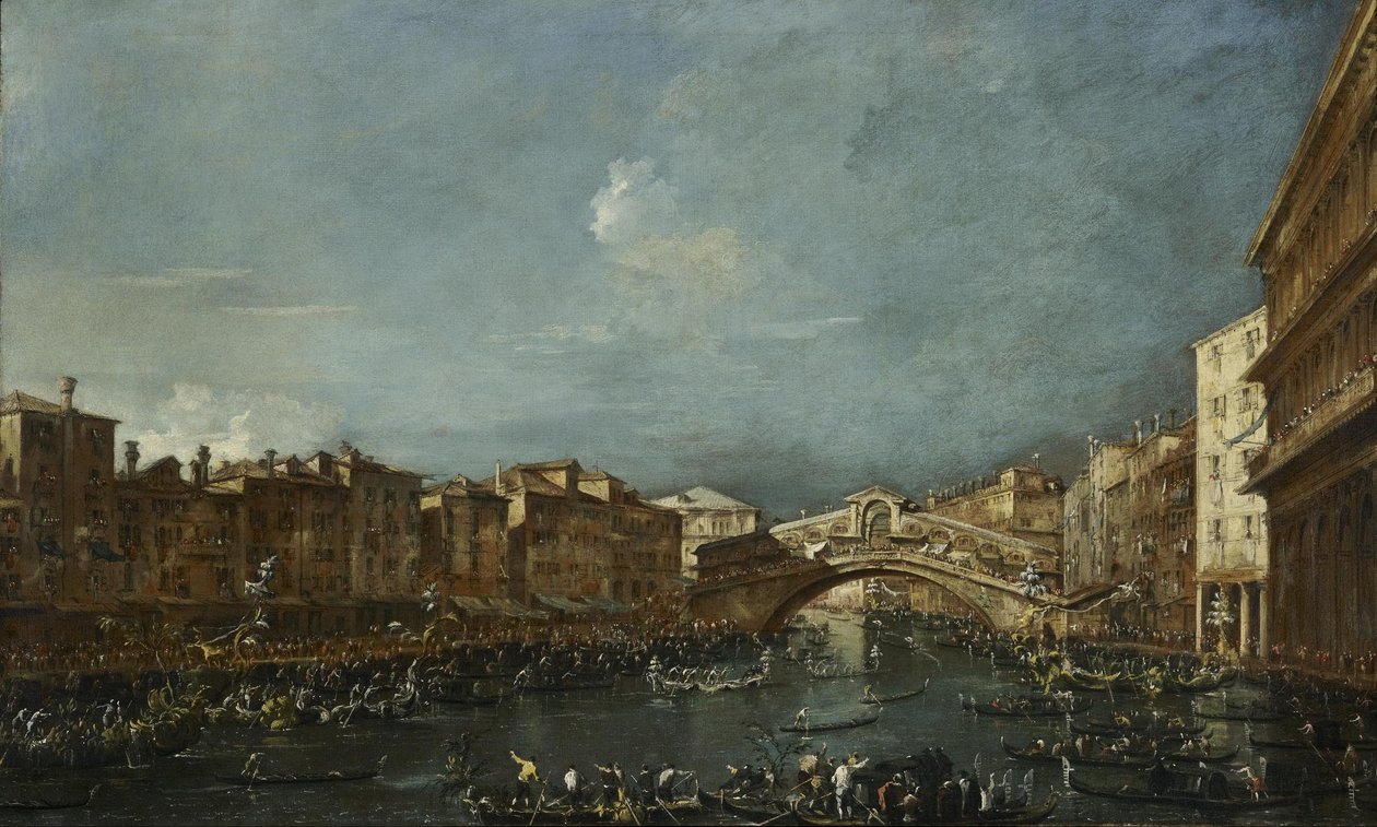Regatta ved Rialto -broen af Francesco Guardi