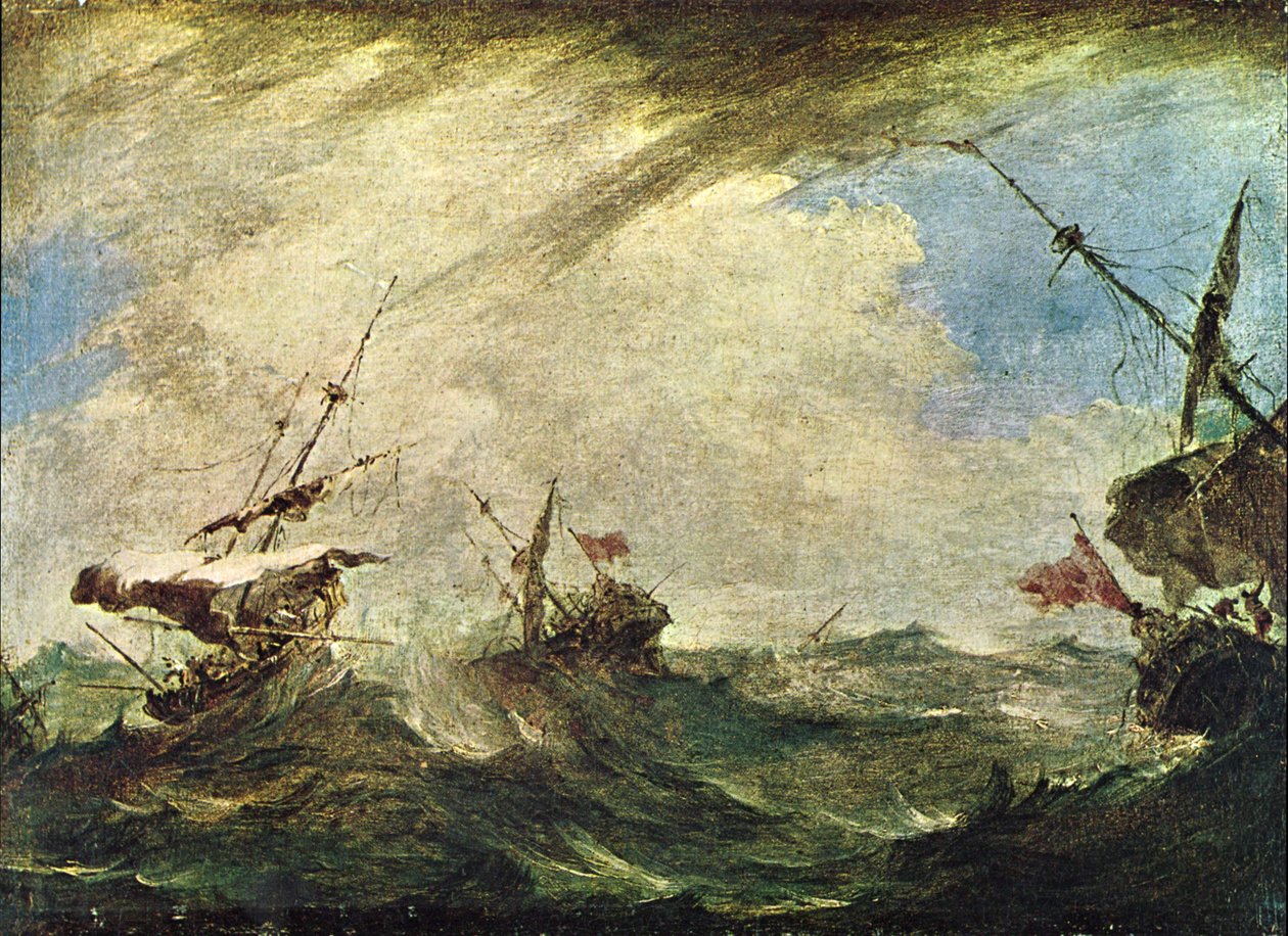Skibe i havstormen af Francesco Guardi