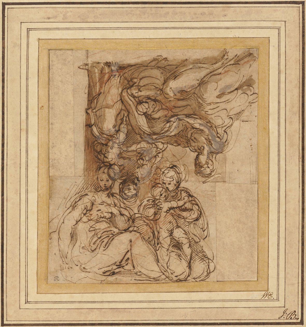 To undersøgelser for en hellig familie af Parmigianino