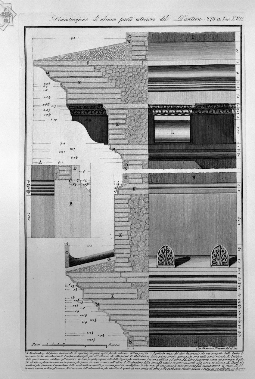 Pantheon, øverst. Selv af Francesco Piranesi