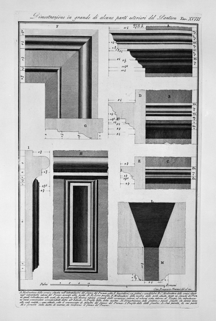 Pantheon, øverst. XVI af Francesco Piranesi