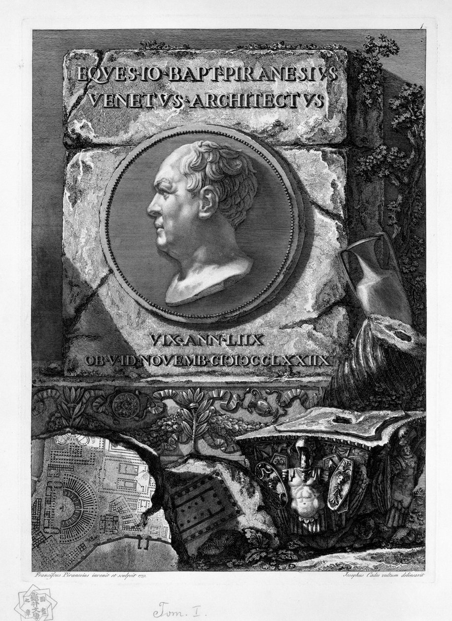 Portræt af Giovanni Battista Piranesi af Francesco Piranesi