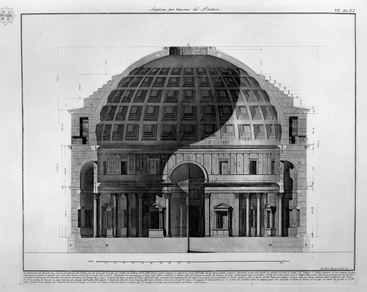 Tværsnit af Pantheon af Francesco Piranesi