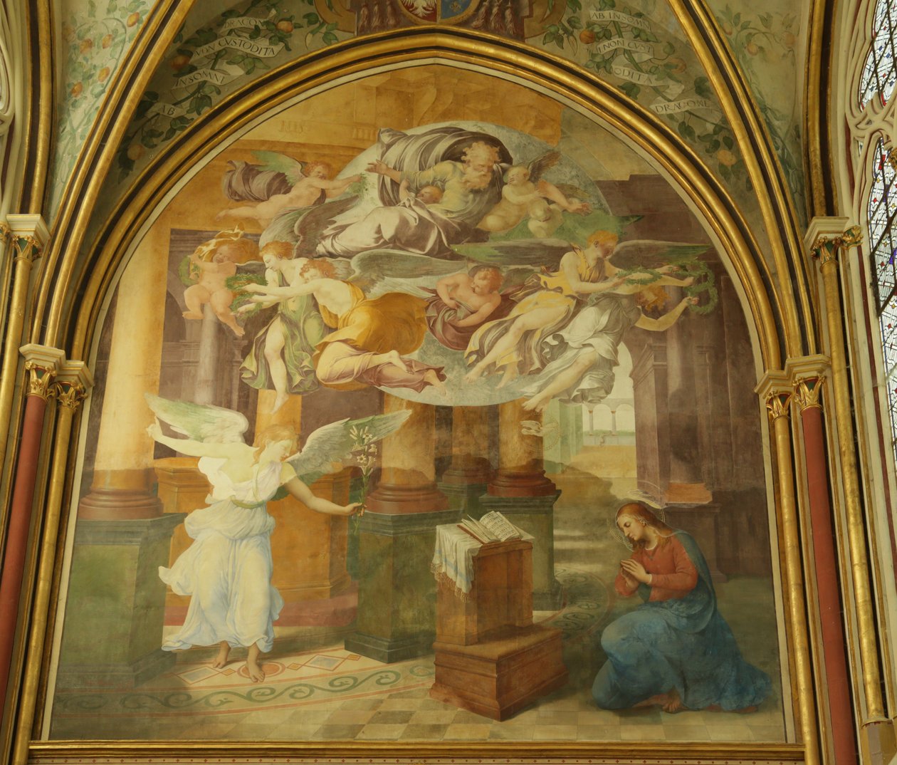 Vestmuren i Rayonnant-kapellet i klosteret med Bebudelsen, 16.-19. århundrede af Francesco Primaticcio