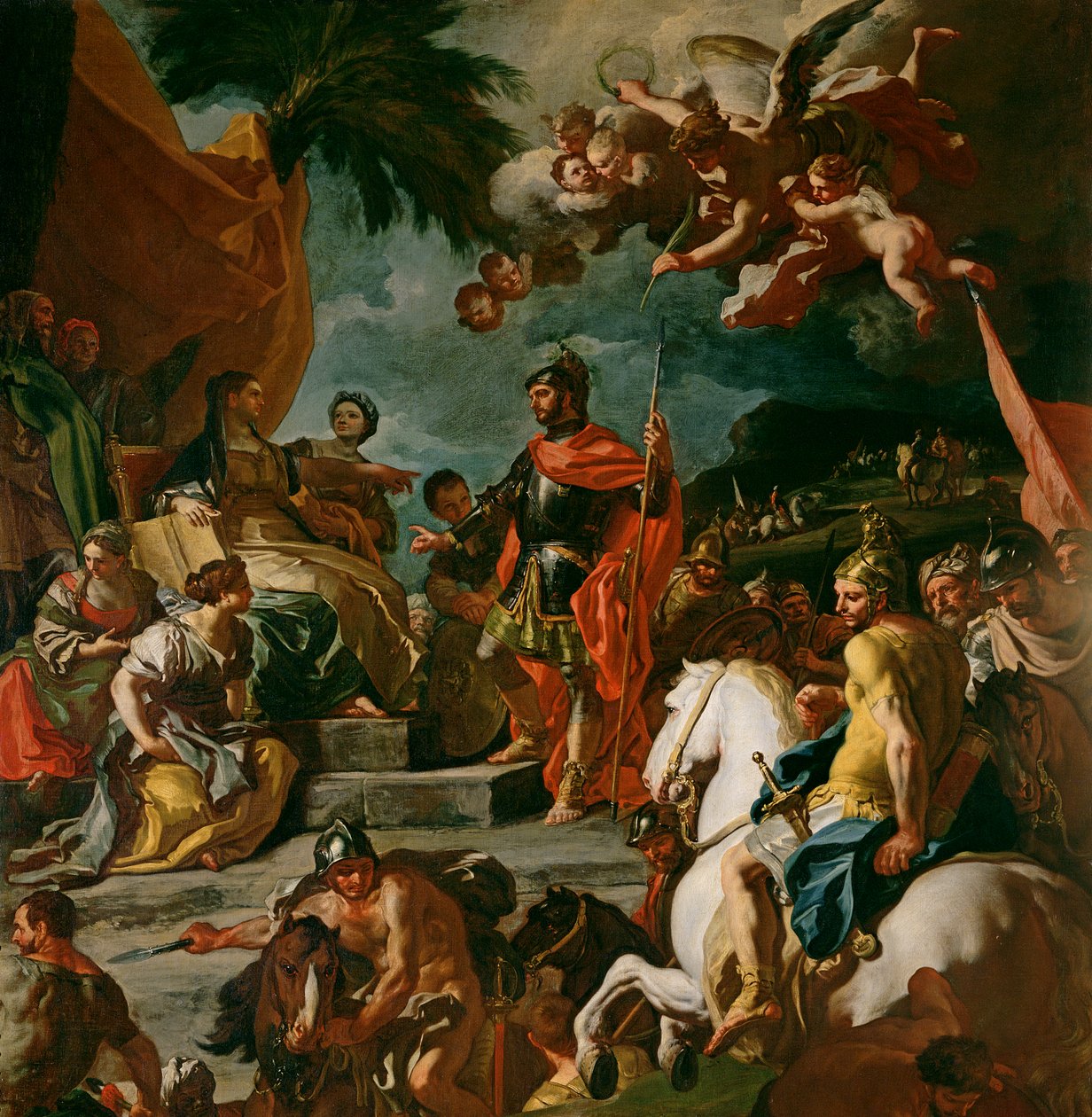 Barak og Deborah (detalje af 67670) af Francesco Solimena
