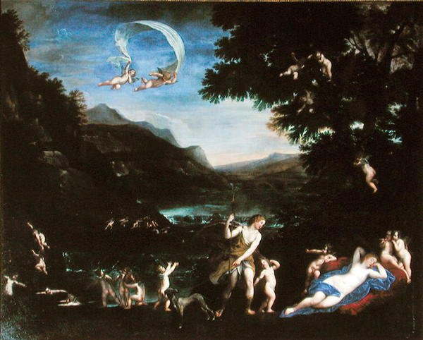 Adonis ført til Venus af Cherubs af Francesco Albani