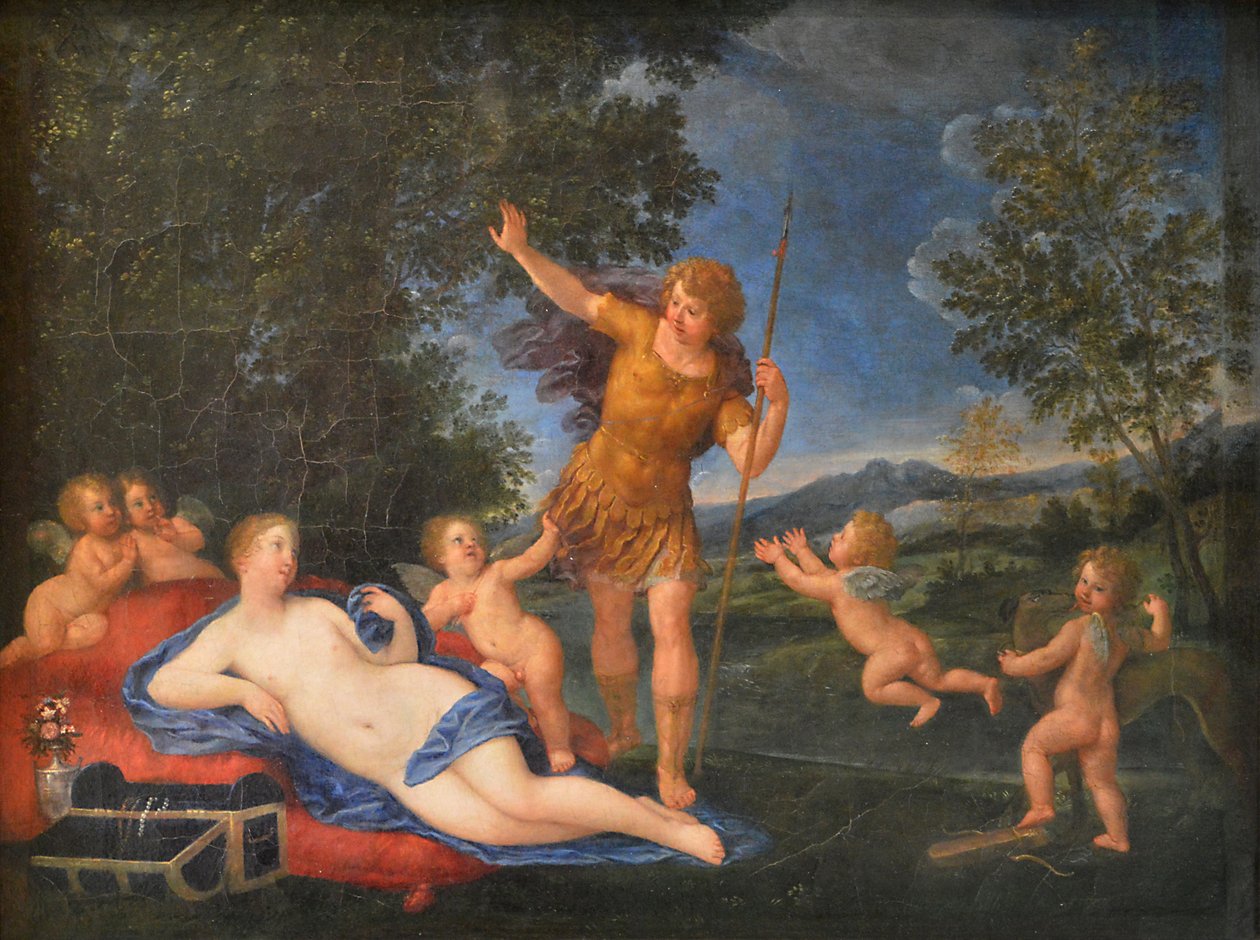 Fransk: Vénus et Adonis Venus og Adonis af Francesco Albani