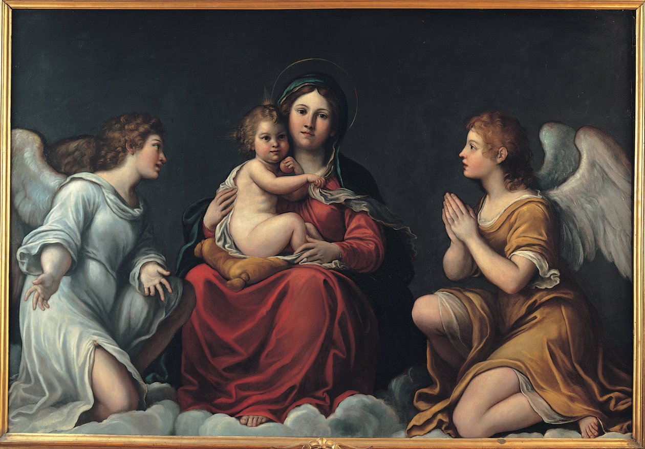 Madonna med barnet og engle af Francesco Albani