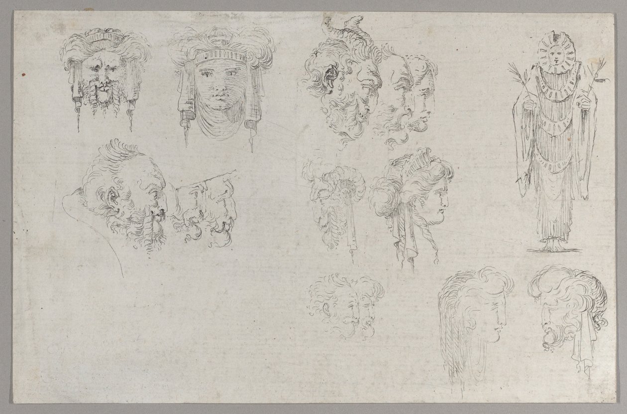 Studier af hoveder, ca. 1744. af Francesco Algarotti
