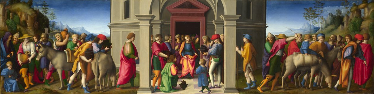 Joseph modtager sine brødre, ca 1515. af Francesco Bacchiacca