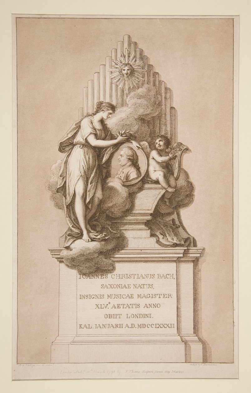 Mindesmærke for Johann Christian Bach af Francesco Bartolozzi