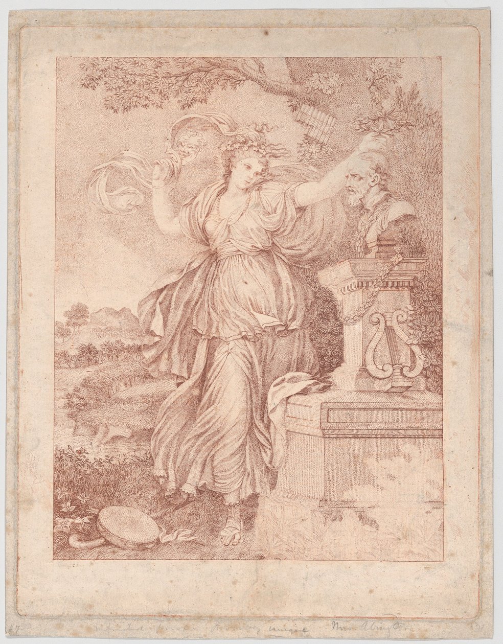 Fru Abington som Thalia, 1783. af Francesco Bartolozzi