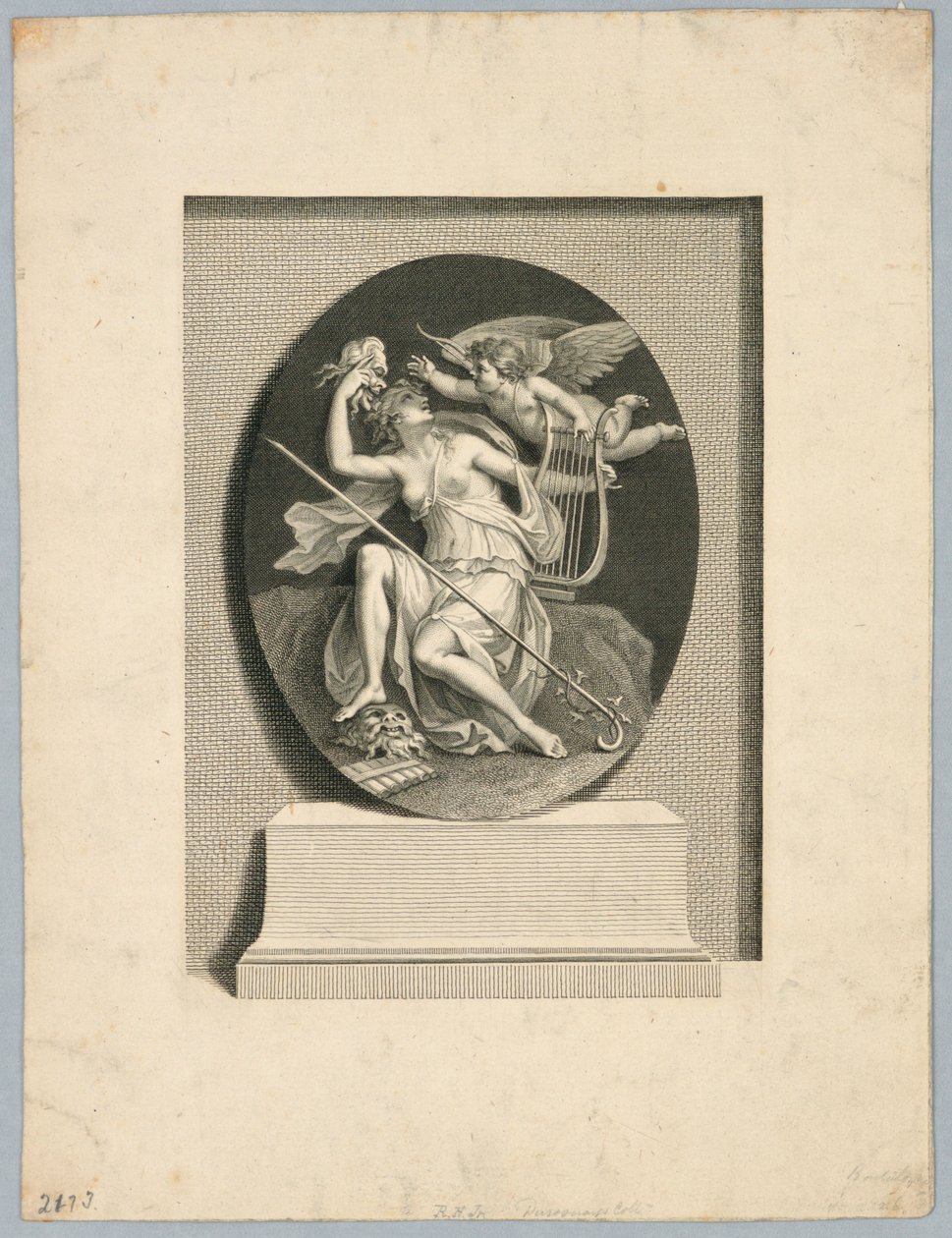 Muse med de dramatiske masker af Francesco Bartolozzi