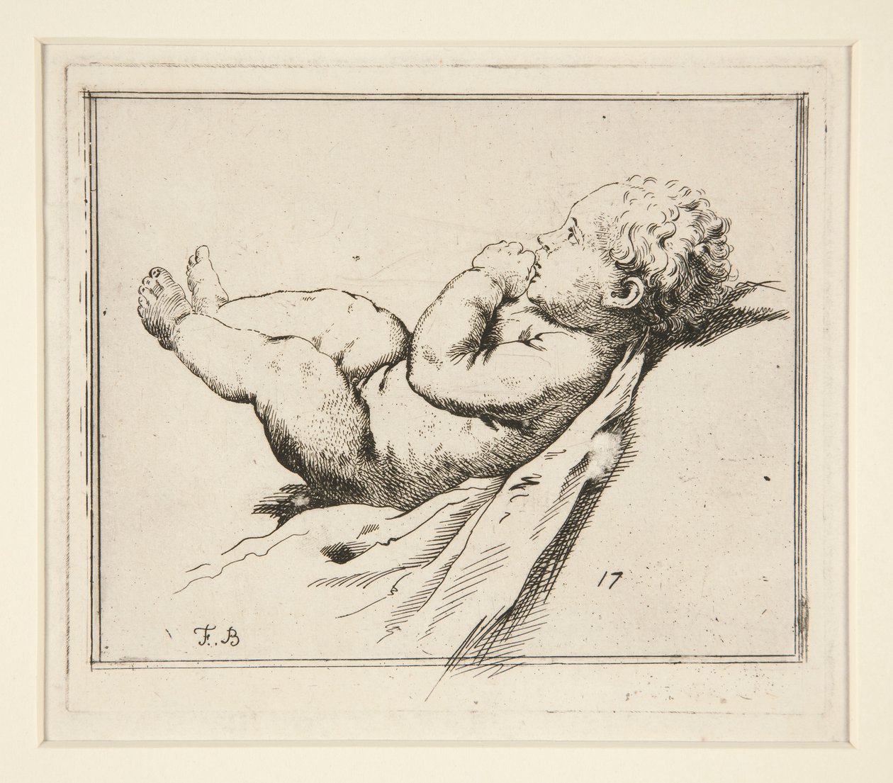 Nøgen spædbarn af Francesco Bartolozzi