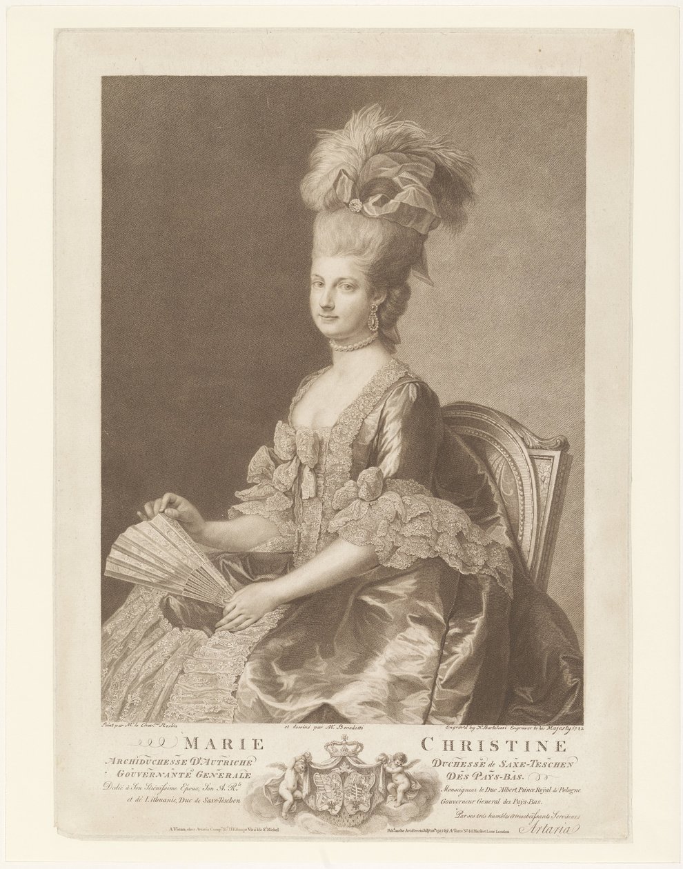 Portræt af Maria Christina af Østrig af Francesco Bartolozzi