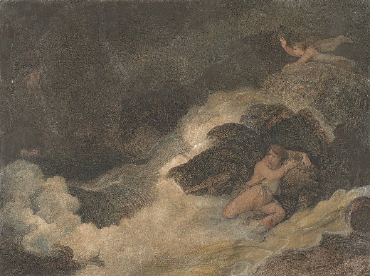 Shakespeares Tempest Macklins britiske digtere, 1798. af Francesco Bartolozzi