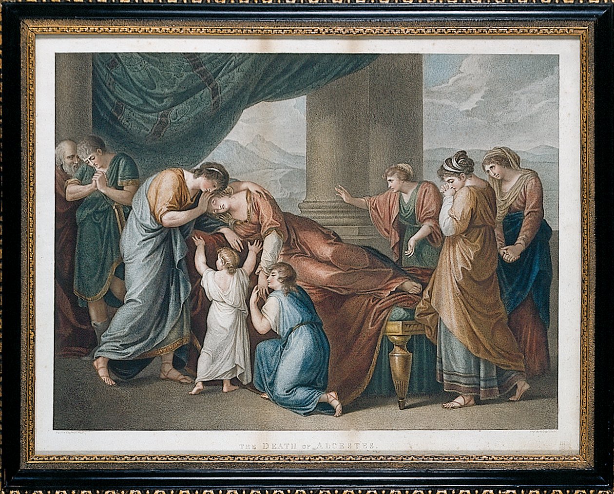 Alcestis død efter Angelika Kauffman af Francesco Bartolozzi
