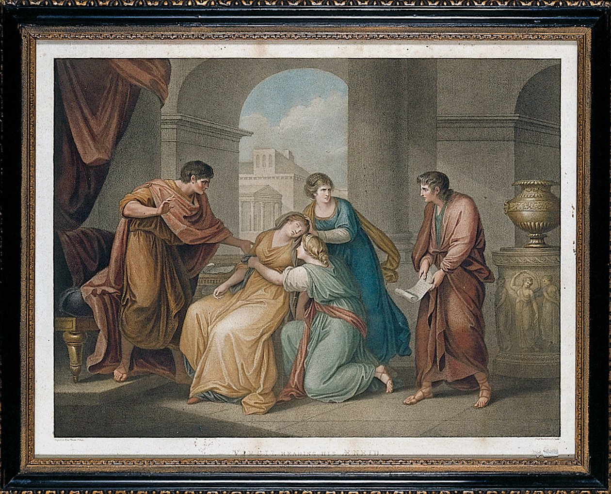 Virgil læser sin Æneid, 1796 af Francesco Bartolozzi