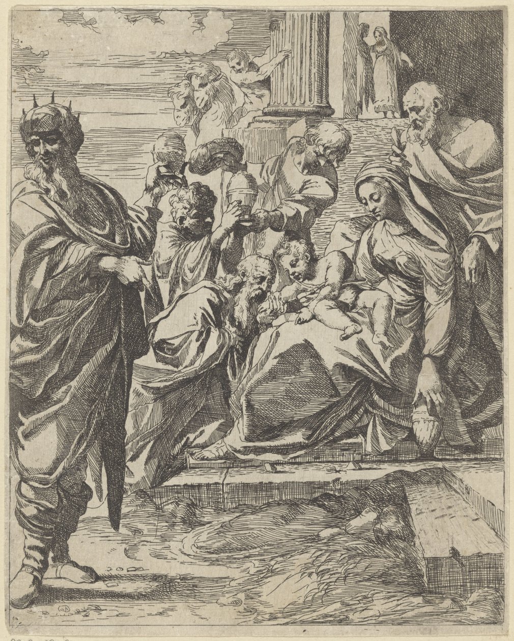 Tilbedelse af kongerne af Francesco Brizio (attributed to)