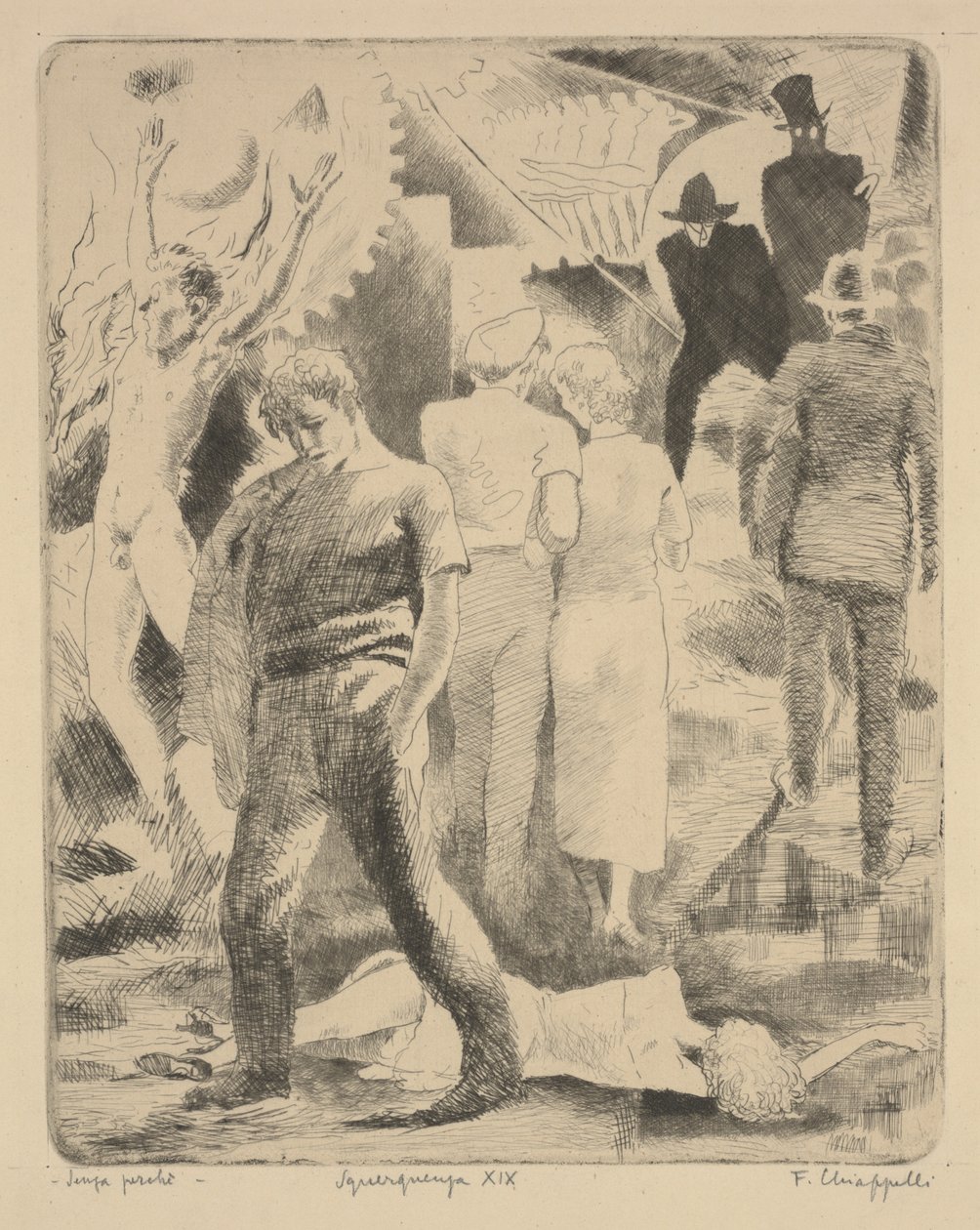 Uden grund, ca. 1920 (radering) af Francesco Chiappelli