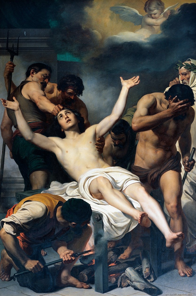 Martyrium af St. Lawrence af Francesco Coghetti
