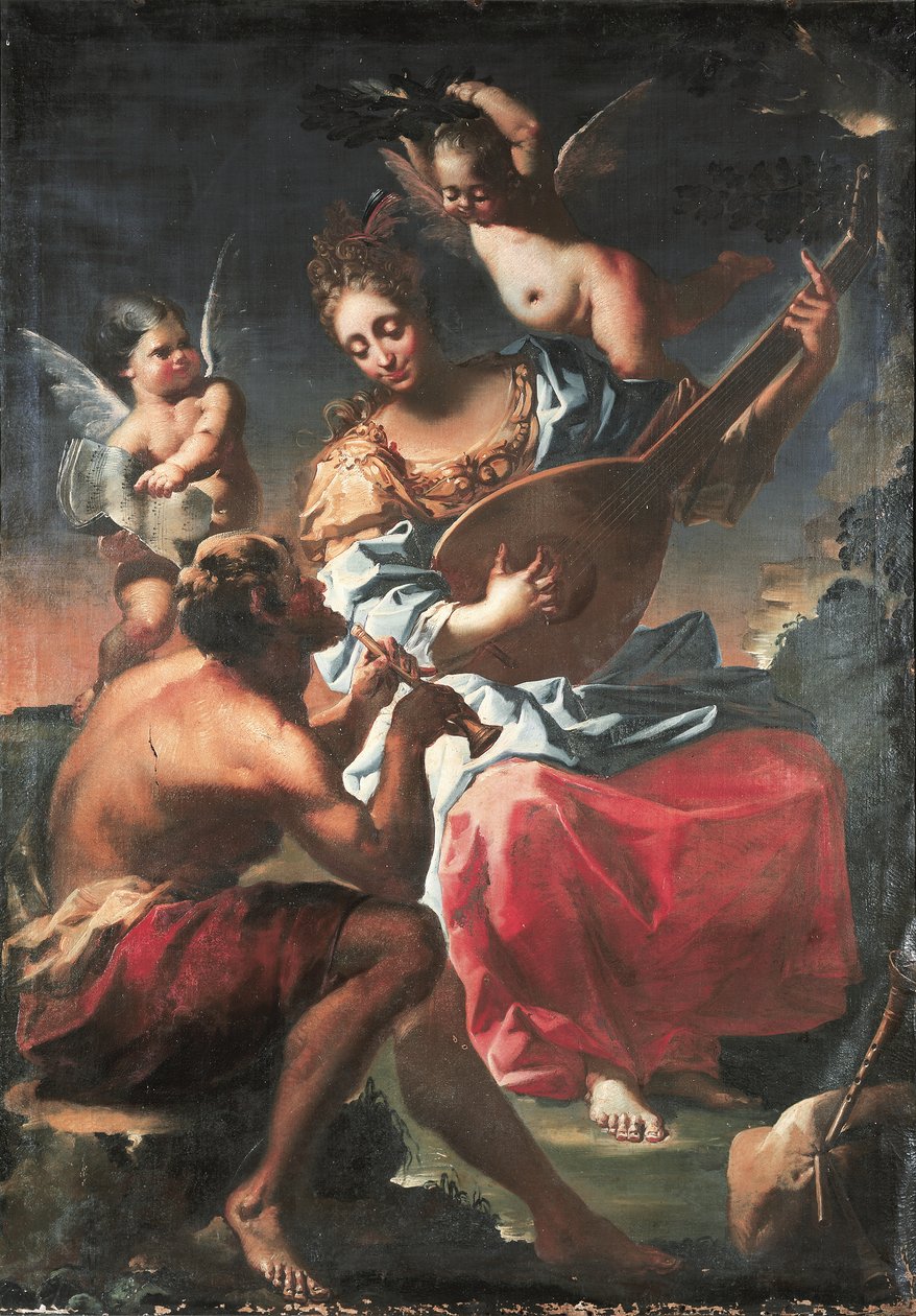 Allegory of Music (olie på lærred) af Francesco Conti