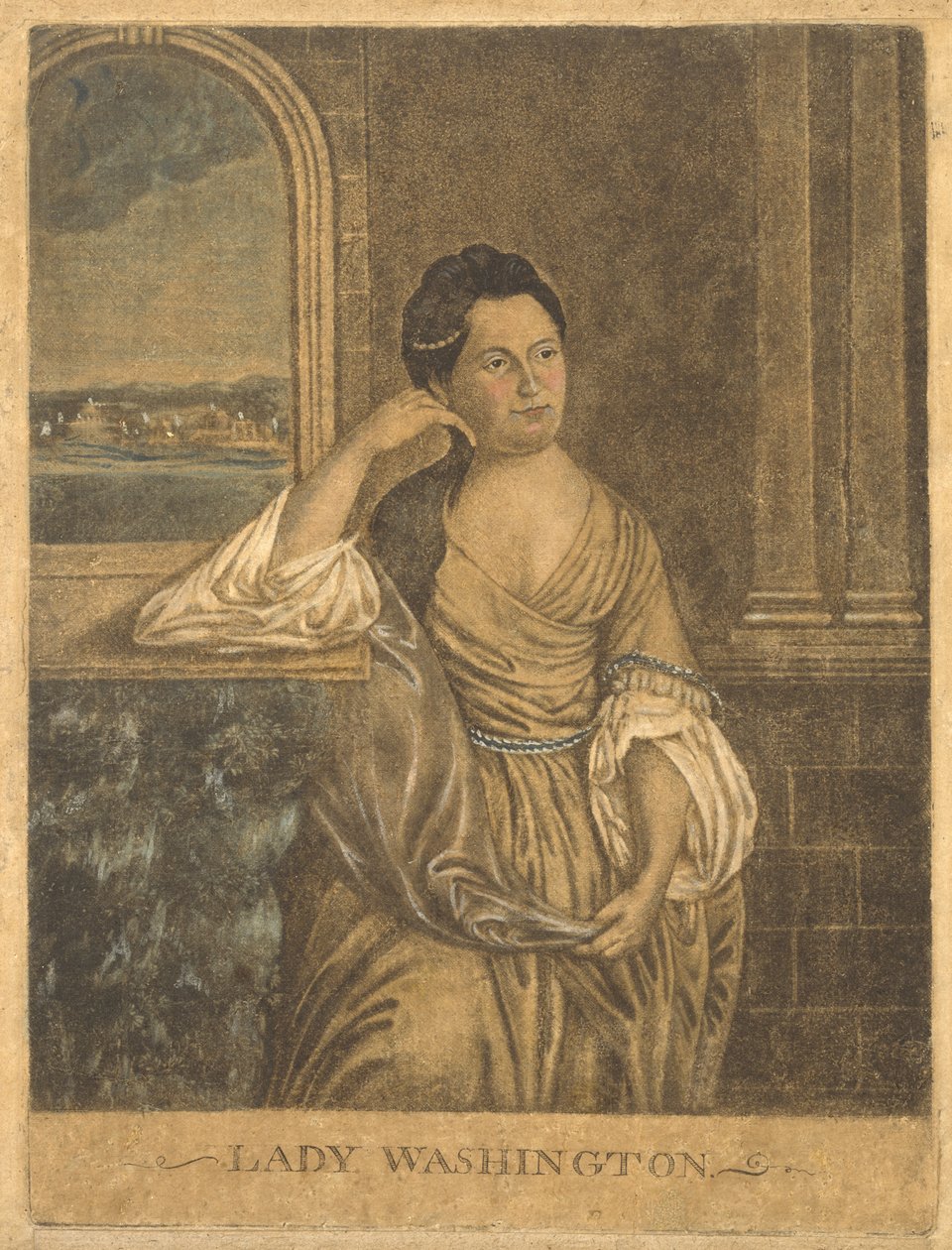 Lady Washington, ca. 1776 (mezzotint) af Francesco Fergola
