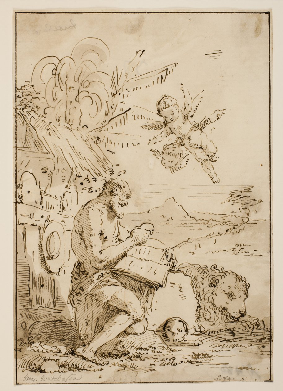 Sankt Jerome i ørkenen af Francesco Fontebasso