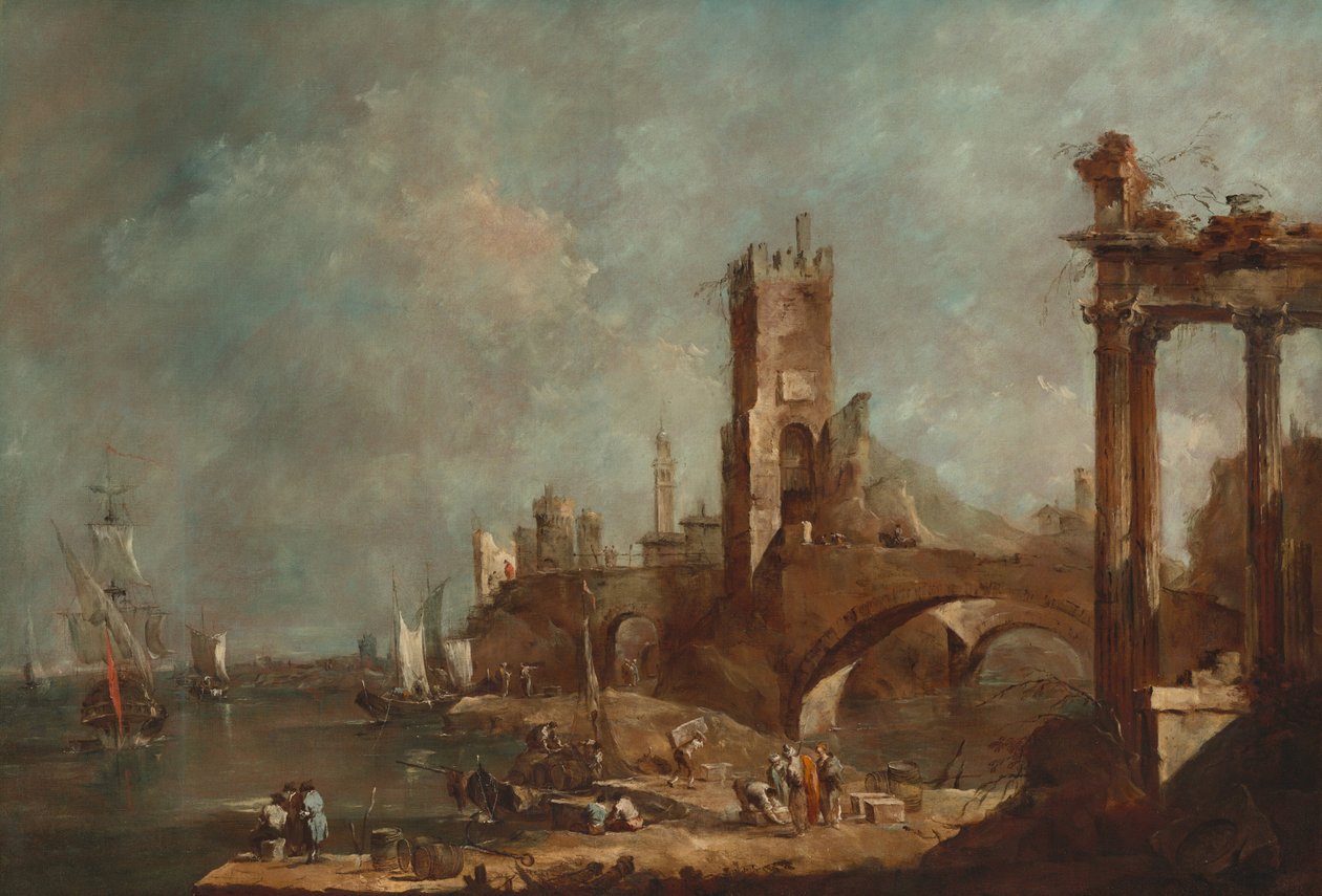 Capriccio af en havn af Francesco Guardi