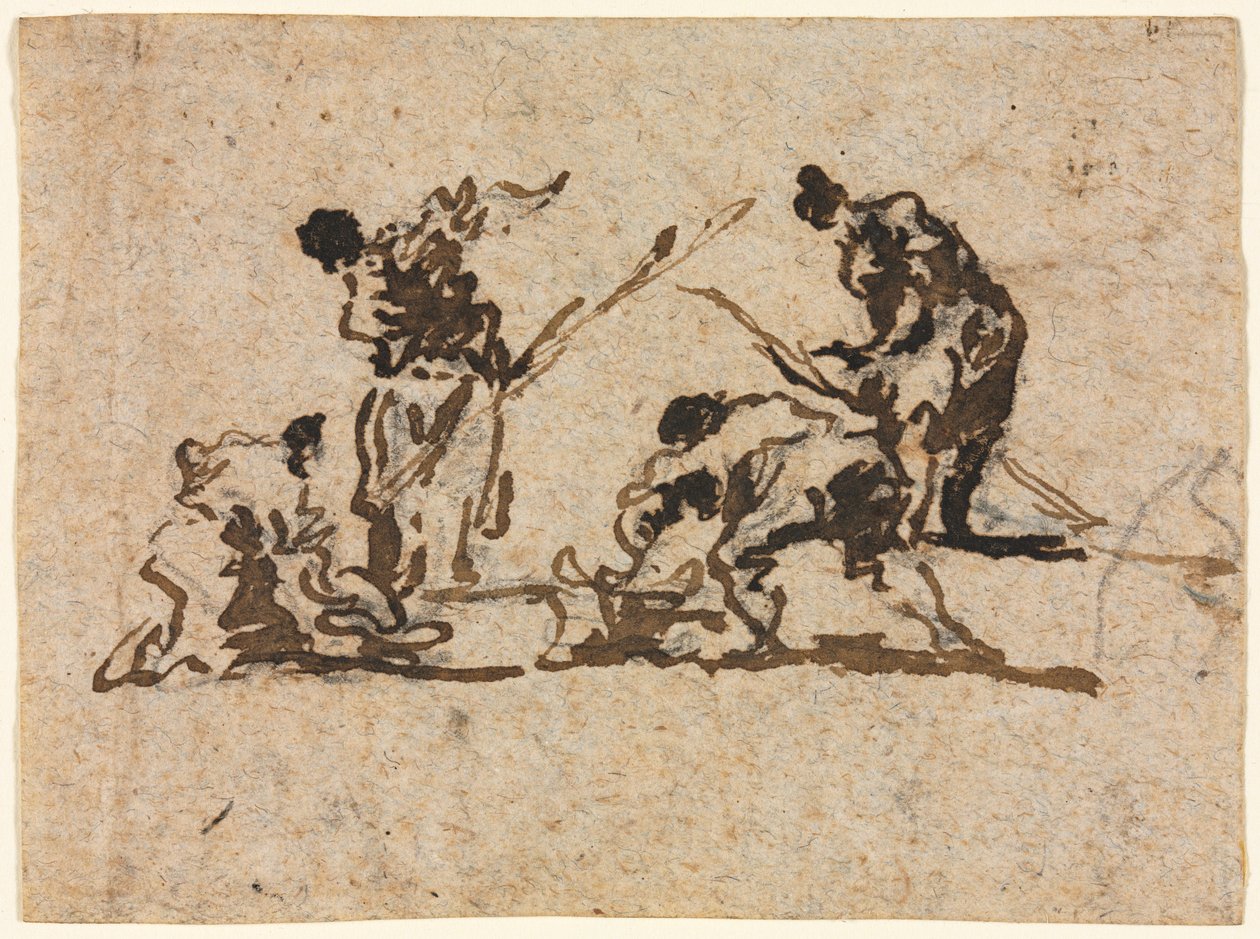 Landmænd og fisker arbejder af Francesco Guardi