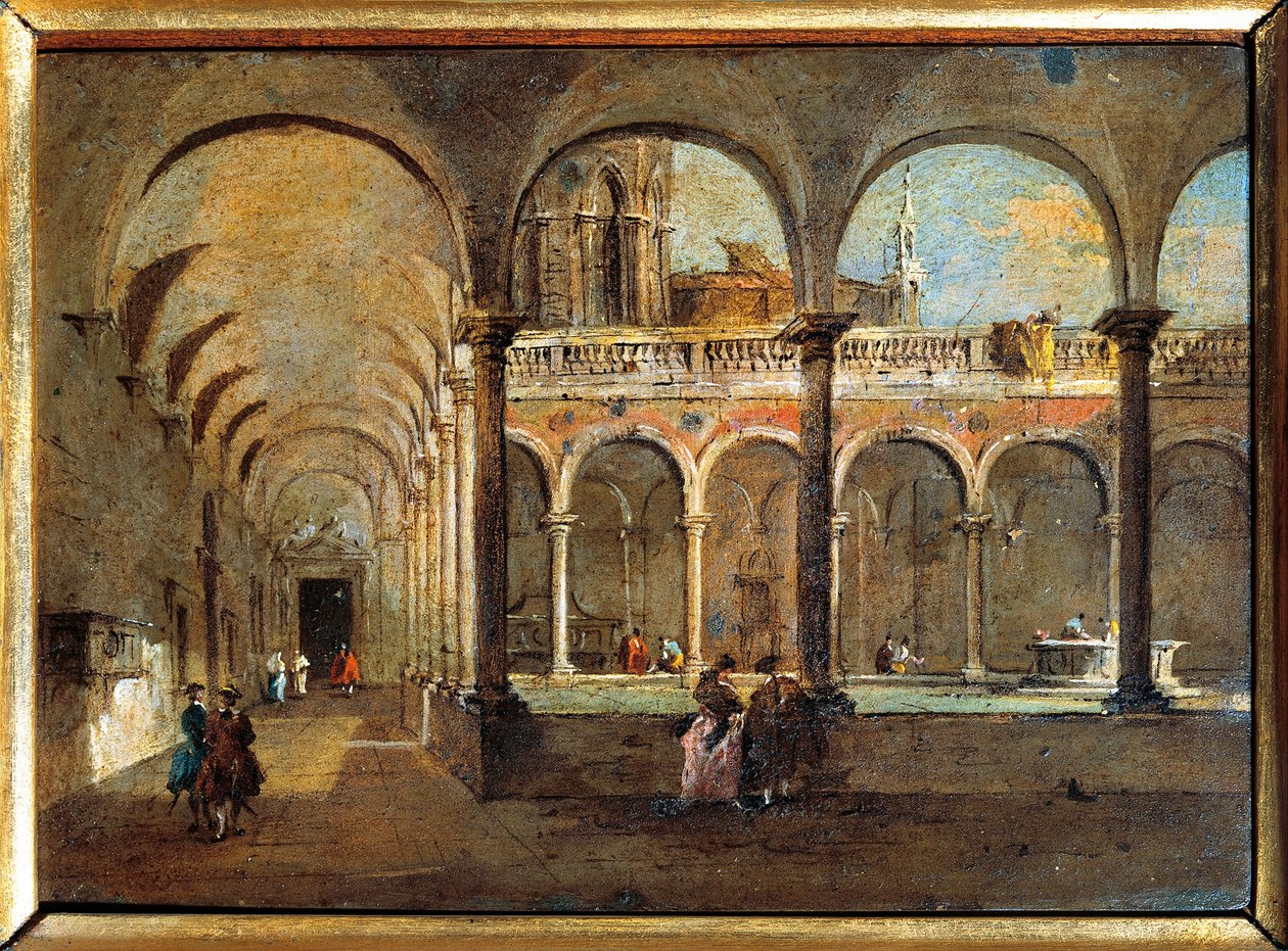 Italien, Venedig, Brødrenes Kloster (maleri) af Francesco Guardi