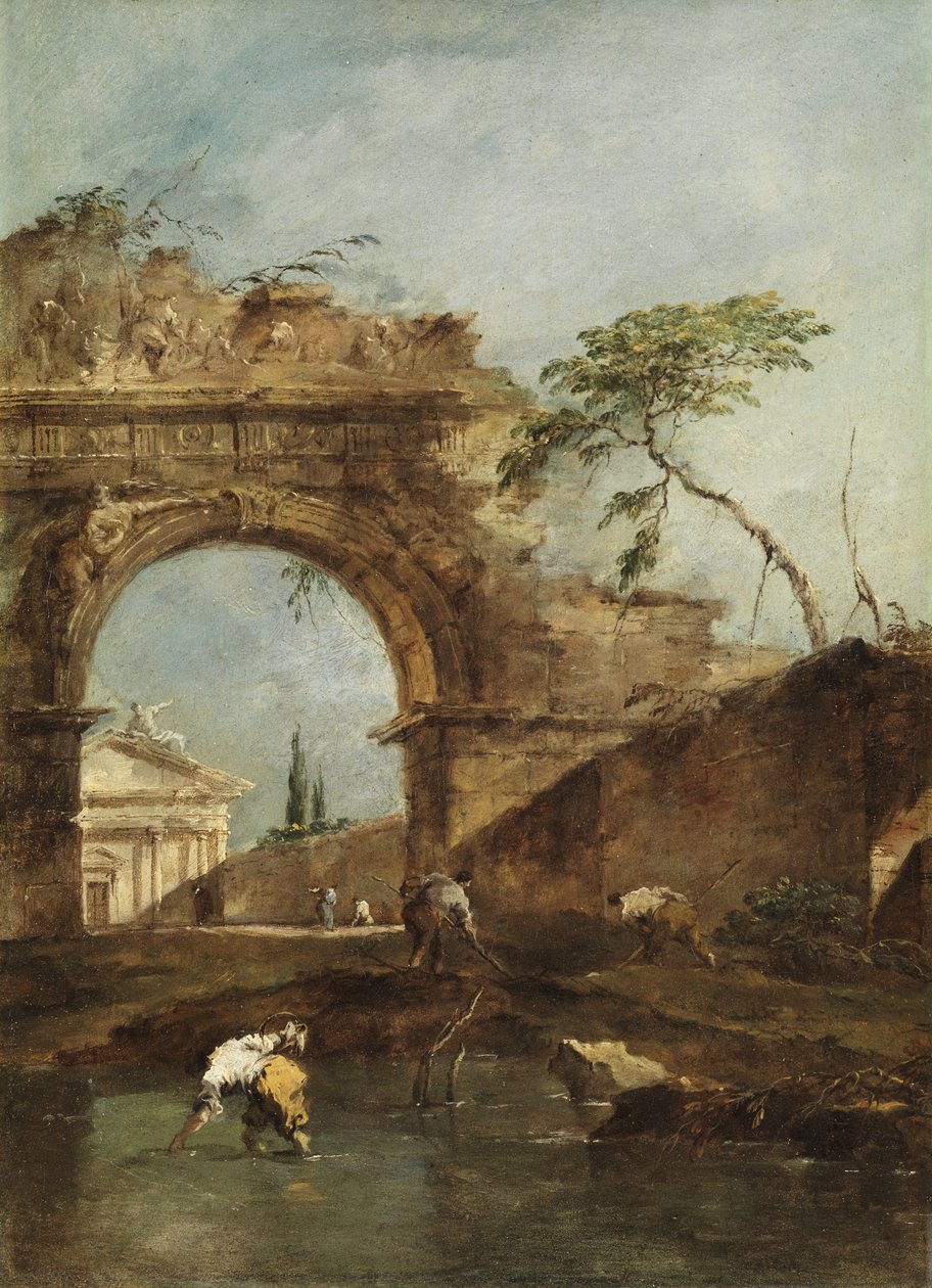Landskab - Capriccio, ca. 1780 af Francesco Guardi