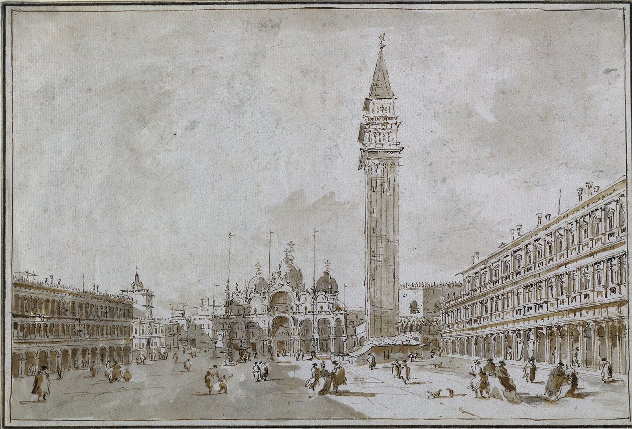 Piazza San Marco, Venedig af Francesco Guardi