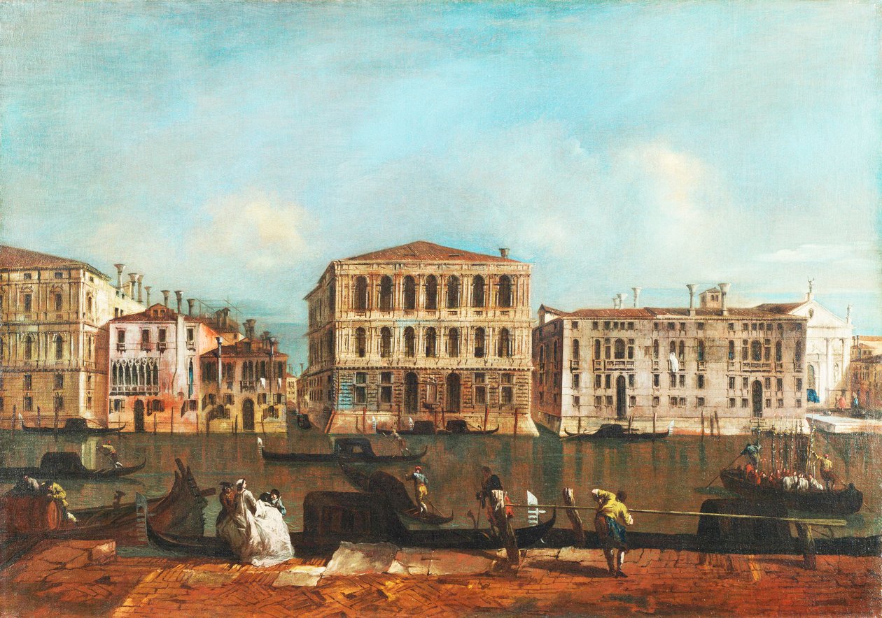 Venedig: Canal Grande med Palazzo Pesaro af Francesco Guardi