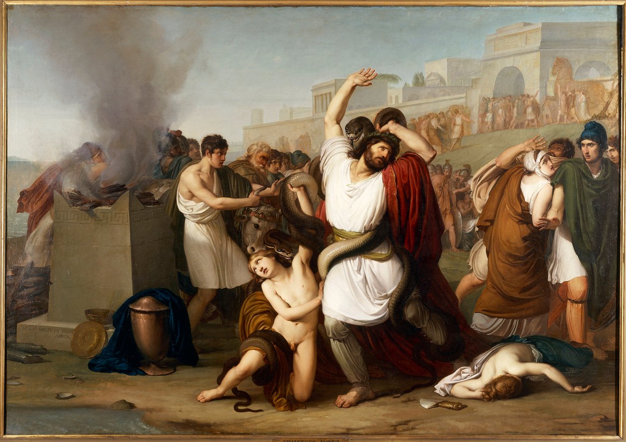 Maleri af trojanske præst Laocoon, Milano, Italien af Francesco Hayez