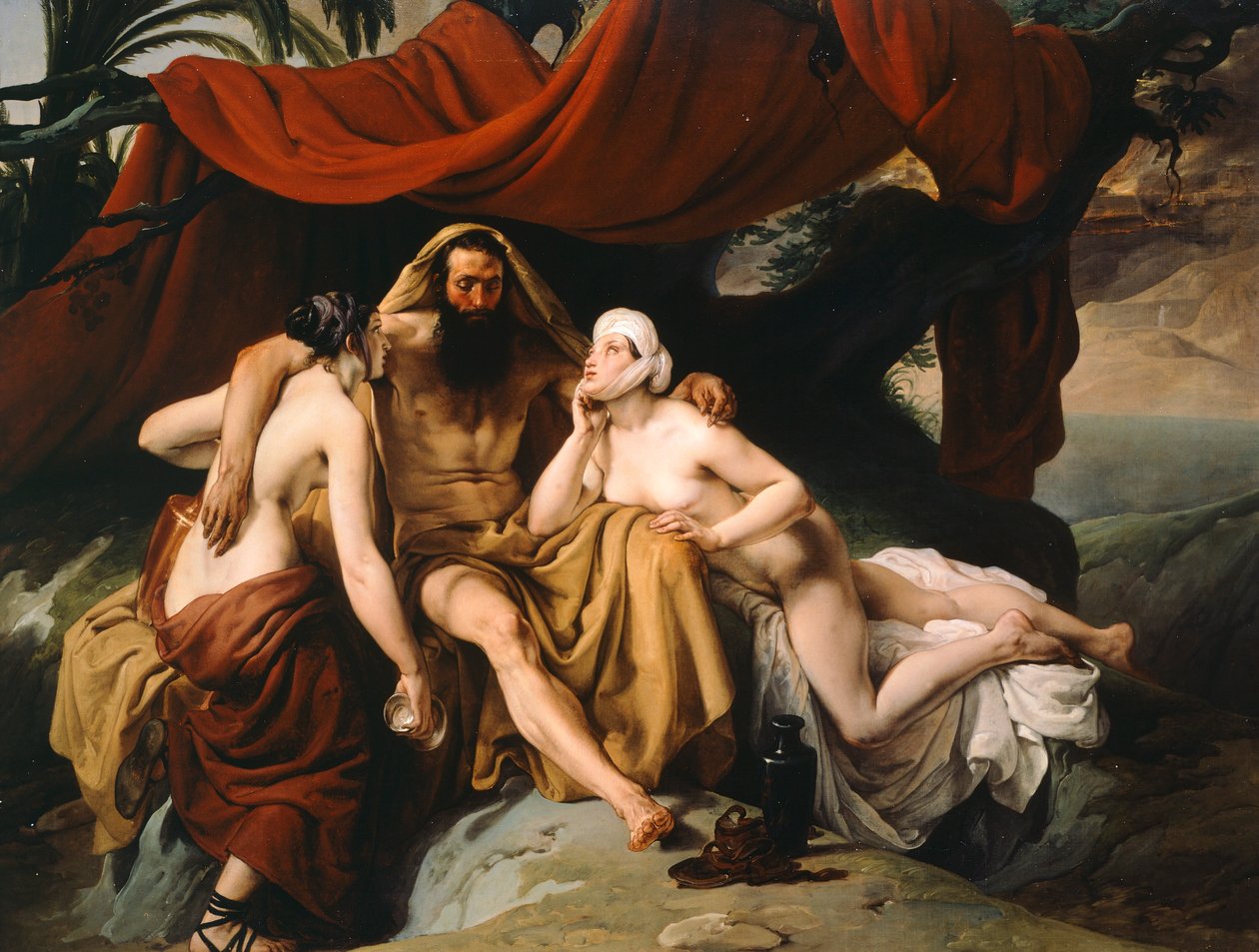 Loth og hans døtre af Francesco Hayez af Francesco Hayez