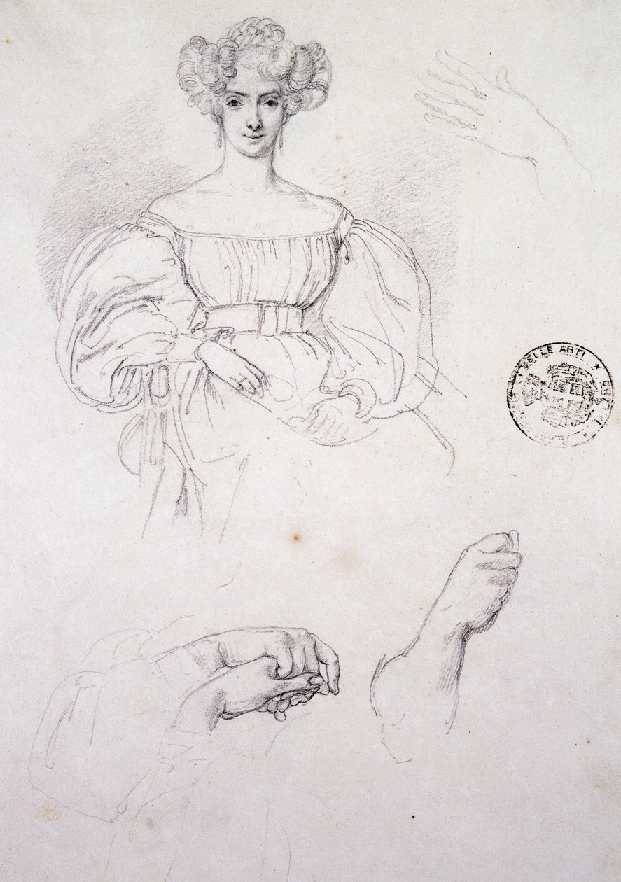 Studie til Portræt af kvinde af Francesco Hayez