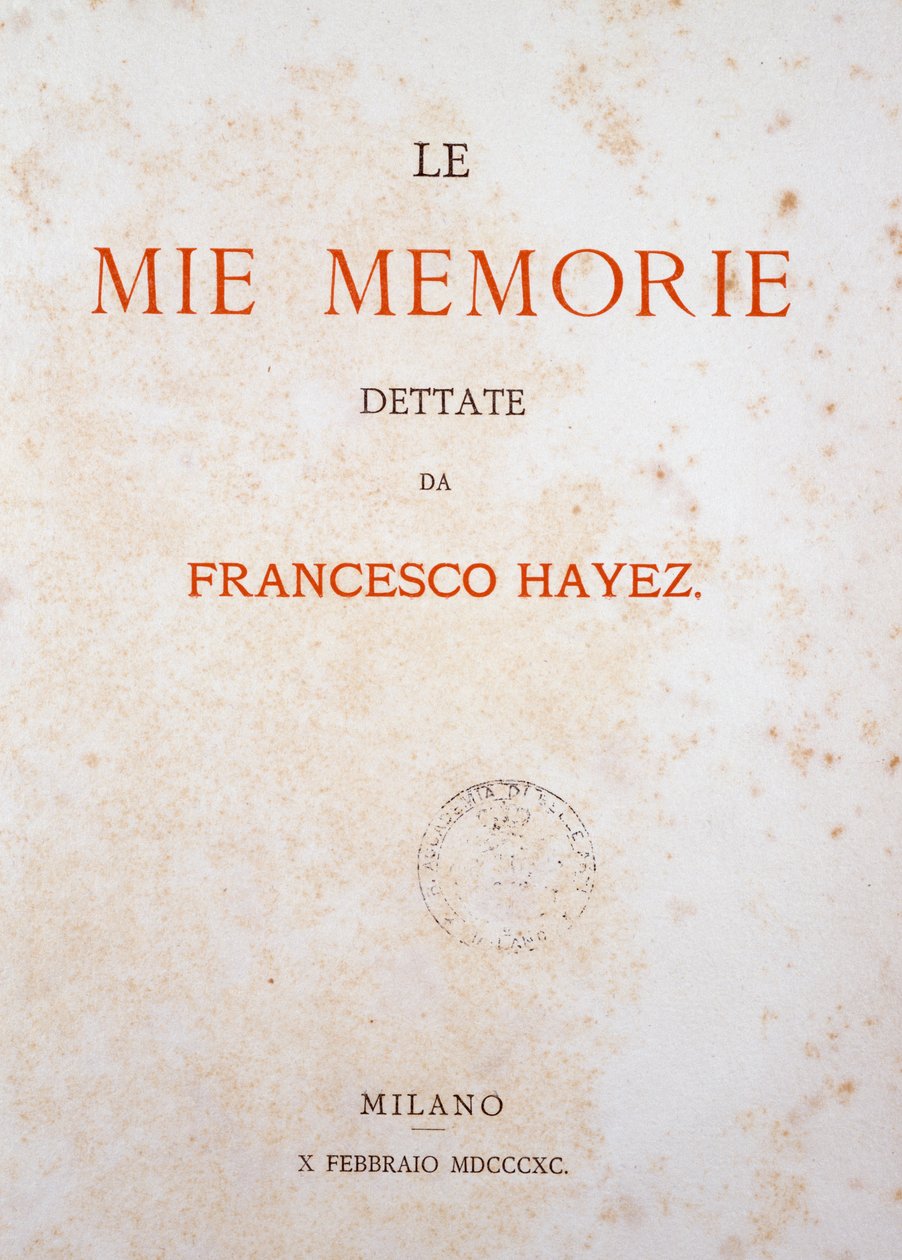 Titelside på Mine minder af Francesco Hayez
