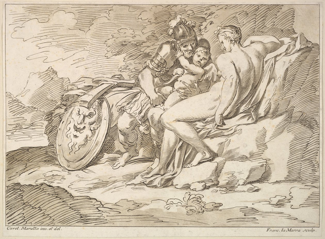 Venus, Mars og Amor, 1725-80. af Francesco Lamarra