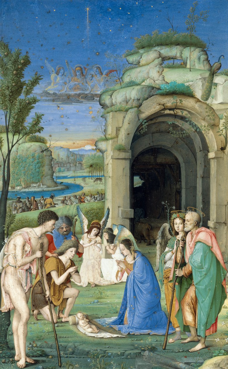 Tilbedelse af hyrderne, ca. 1500. af Francesco Marmitta
