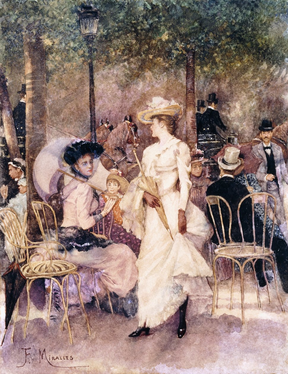 Figurer i en park, af Francesco Miralles Galaup
